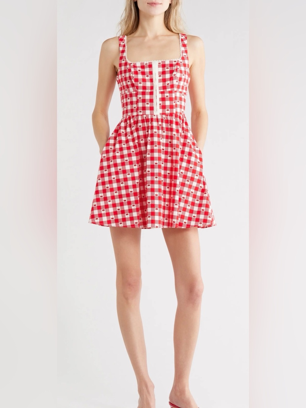 Avec Les Filles Cherry Fit & Flare Minidress Americana Retroβ Size 6